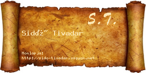 Sidó Tivadar névjegykártya